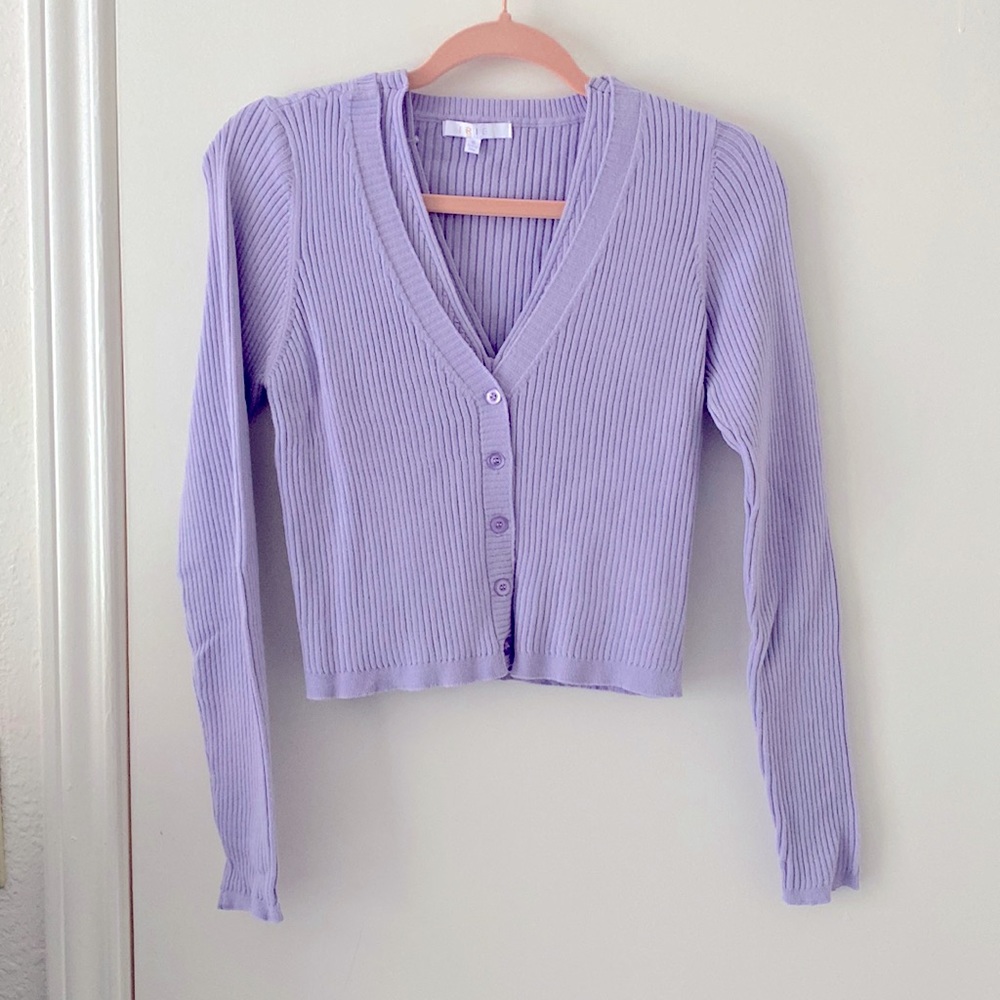 Gorgeous Lavender Cropped Light Sweater & Tank